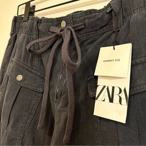 Navy Zara Cargo Pants